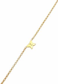 Guldpläterat armband med en fjärilsberlock och "925" gravyr. Kedjelänkarna är runda och sammanlänkade, vilket skapar en delikat design.