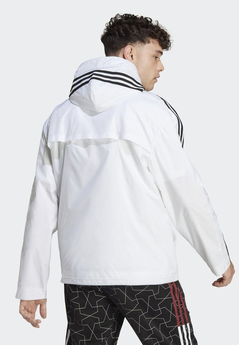 Veste à Capuche Coupe-vent Prime Threads Hustle Taille S Blanche - 3 Poches, Unisexe