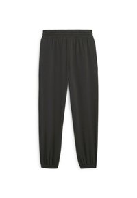 Sorte, letvægts joggers med elastisk talje, tilspidsede ankler og en glat tekstur; ingen synlige logoer eller mønstre.