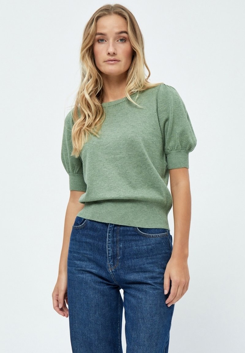 Minus MILIVA KNIT TEE - Základné tričko - basil green melange