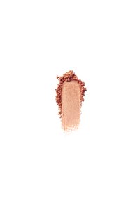 Bronzepuder-Make-up-Farbtest mit schimmerndem, metallic Finish; glatte Textur; überwiegend gold mit Anklängen von rötlichen Untertönen und feinen Partikeln.