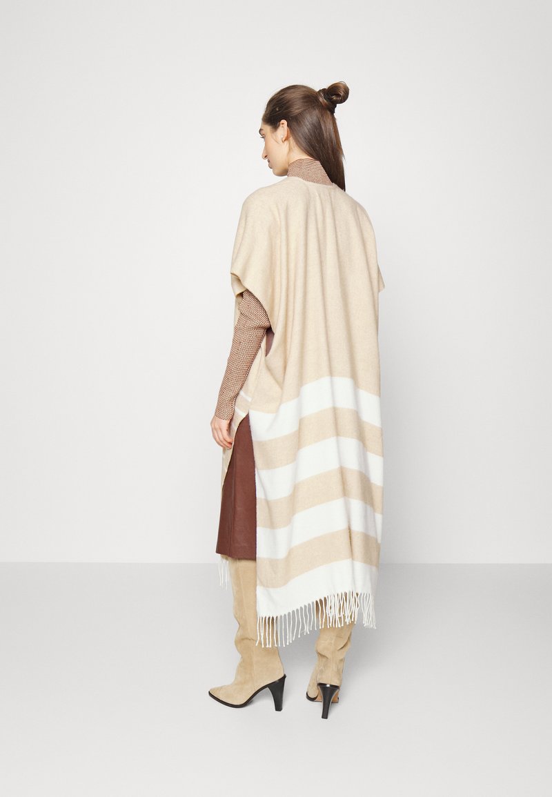 Damen Leichte Jacken | TWINSET GILET IN PANNO A RIGHE CON FRANGE Cape cuban sand/giglio/sand - PV27682 Damen Leichte Jacken | TWINSET GILET IN PANNO A RIGHE CON FRANGE Cape cuban sand/giglio/sand - PV27682
