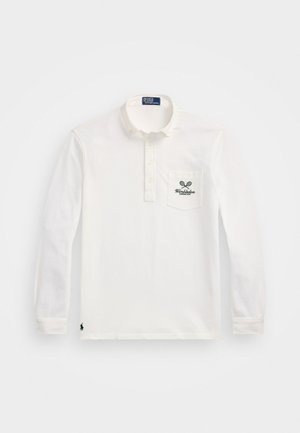 Polo Ralph Lauren, WIMBLEDON CLASSIC FIT MESH POLO SHIRT UNISEX - Pikkade varrukatega topp - ceramic white