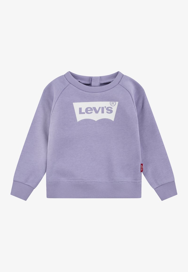 Felpa lilla con logo bianco di Levi's. Presenta polsini e orlo a costine, scollo rotondo e una morbida texture in cotone.