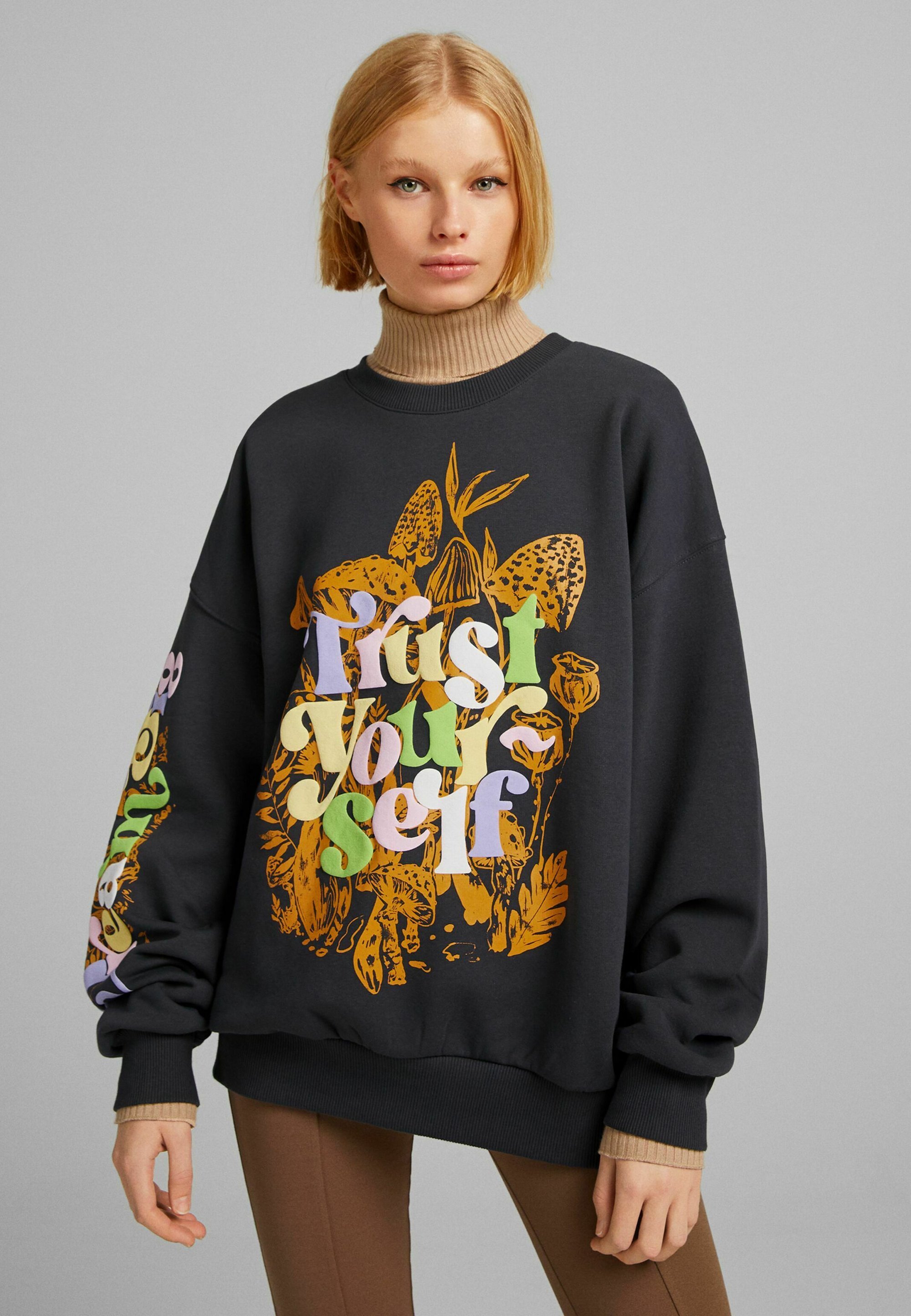 Bershka Sweatshirt - black - Zalando.de