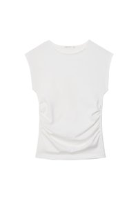 FITTED WITH GATHERING  - Osnovna majica kratkih rukava - white