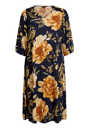 Kasdienė suknelė - navy b yellow flwr