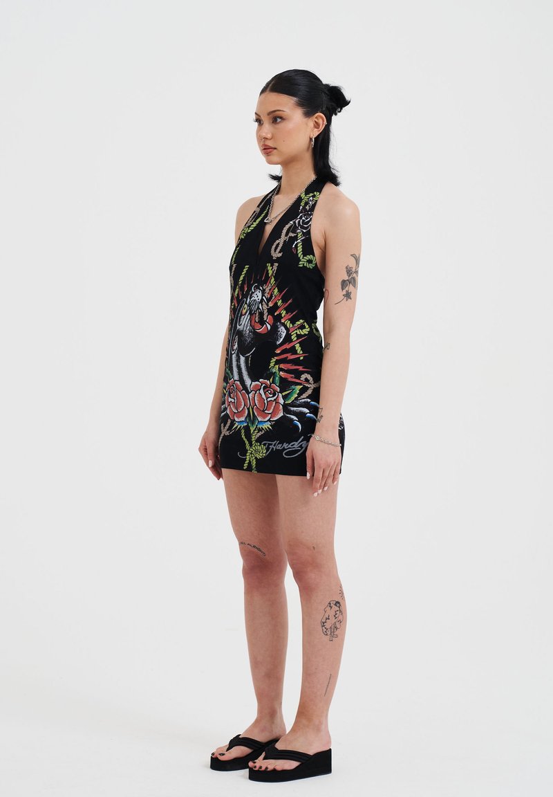 ed hardy dress black Ed Hardy Women's Dragon Long Sleeve Mini Dress Black main image 1