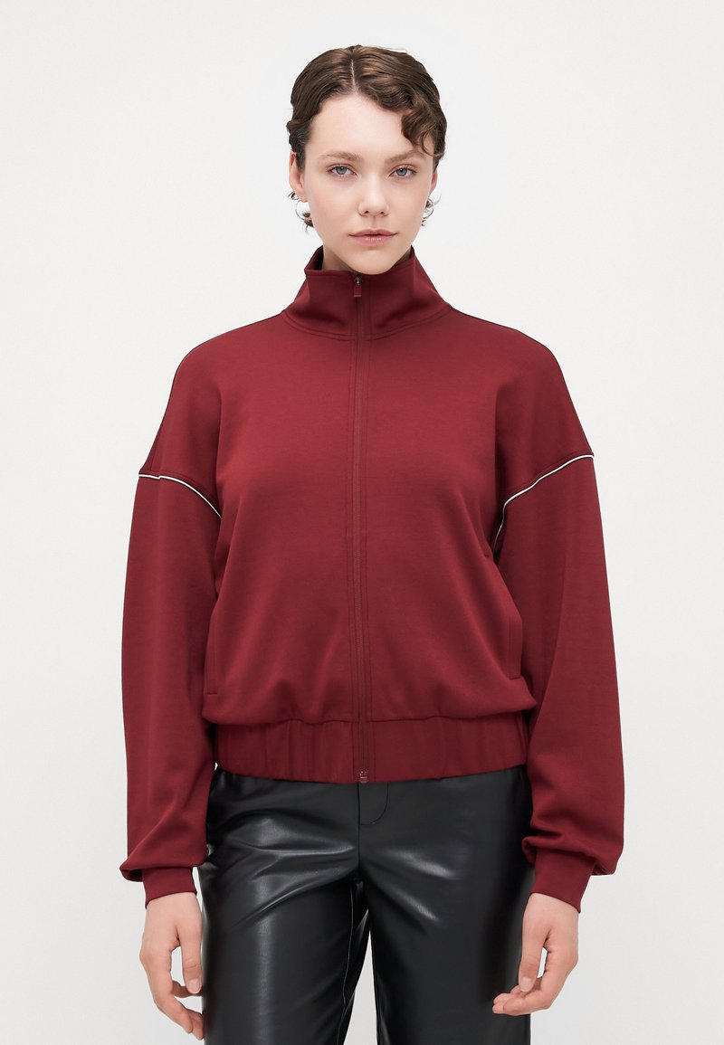 ONLY Tall ONLMILA ZIP LOOSE - Sweatjakke - cabernet/cloud dancer
