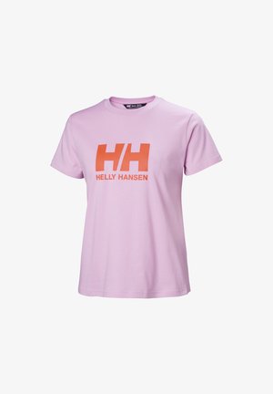 Světle růžové bavlněné tričko s velkým oranžovým logem "HH" a nápisem "HELLY HANSEN" potištěným na přední straně. Krátké rukávy, design s kulatým výstřihem.