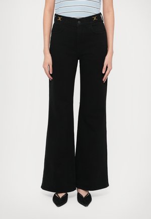 KIMBERLY FLARE WITH HORSEBIT - Flared-farkut - rich black