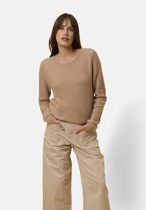 BUTTONED IN THE BACK - Svetr - mottled camel