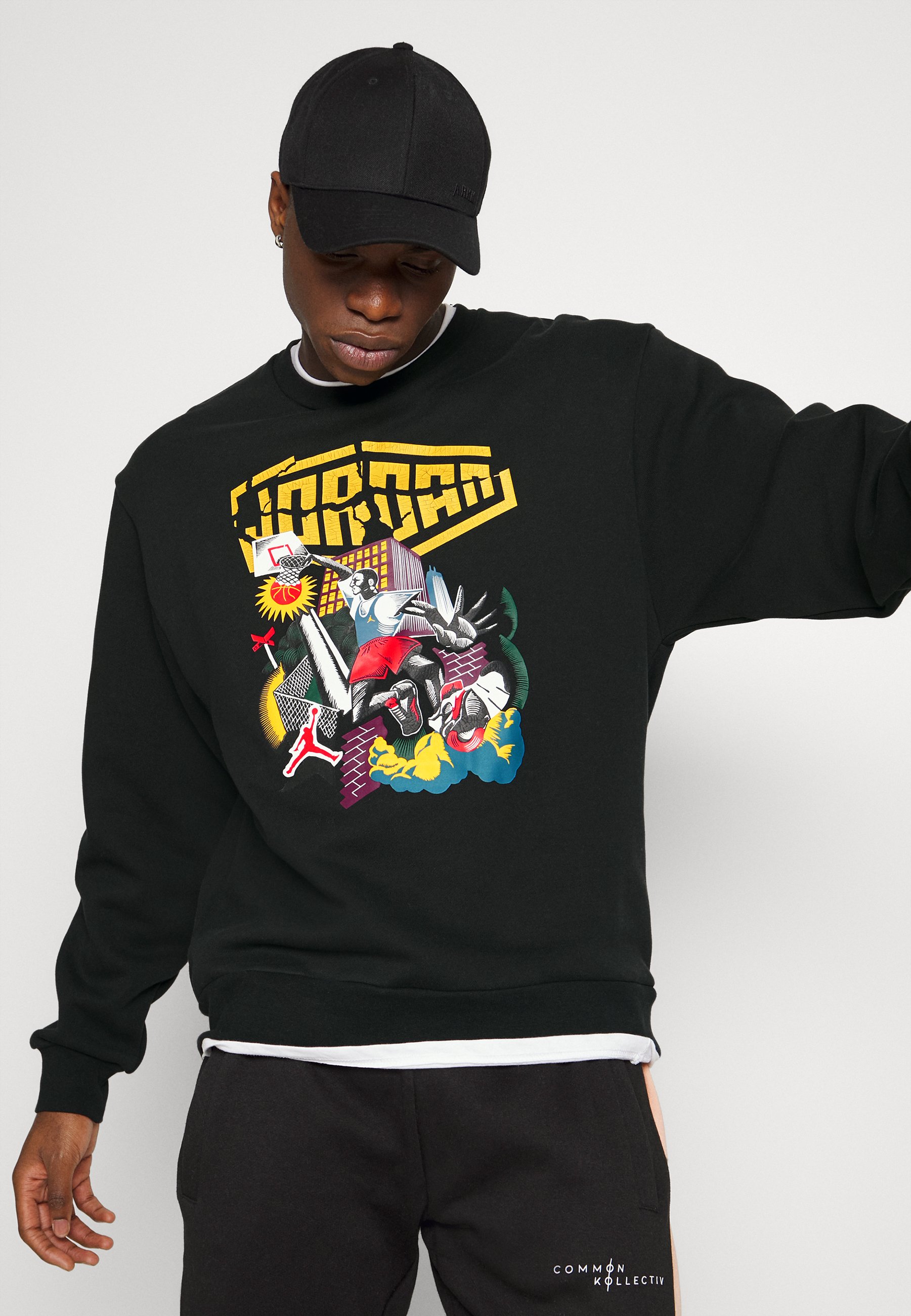 Jordan CREW - Sudadera - black/negro - Zalando.es