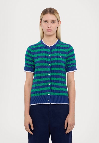 Polo Ralph Lauren SHORT SLEEVED CARDIGAN - Cardigan - blue yacht/scarab green