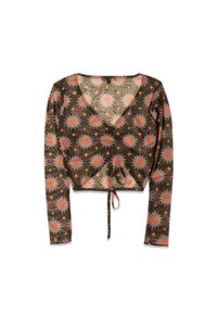 Kaotiko CHANGE HYDRA TULLE - Top dugih rukava - black