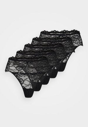 Anna Field 5PP HIGH RISE LACE THONG - Thong - black