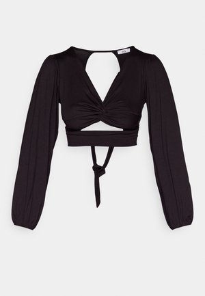 WAL G. ANGELINA BACKLESS TOP - Maglietta a manica lunga - black