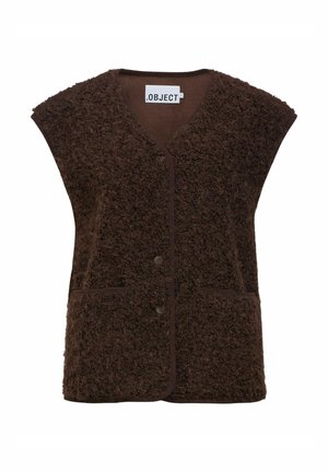 Object, GILET TEDDY - Weste - seal brown