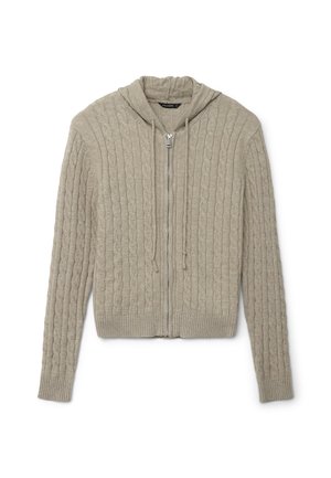 CON CAPPUCCIO - Strickjacke - sabbia chiaro