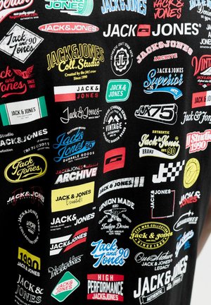 Jack & Jones, JJLEGACY TEE SS CREW NECK PLS - Print T-shirt - black
