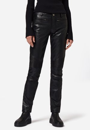 DONNA - Leather trousers - black