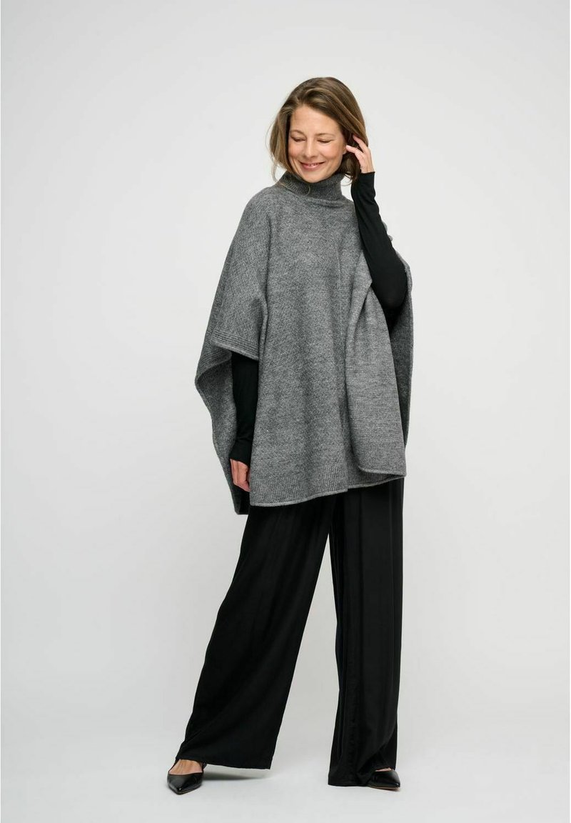moshi moshi mind AMAYA - Poncho - dark grey melange
