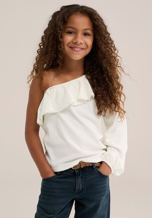 WE Fashion, Pikkade varrukatega topp - white