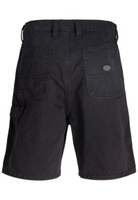 Μαύρα τζιν σορτς με ευθεία γραμμή, με δύο πίσω τσέπες και μία πλαϊνή τσέπη, κατασκευασμένα από ανθεκτικό ύφασμα με ελαφριά υφή.