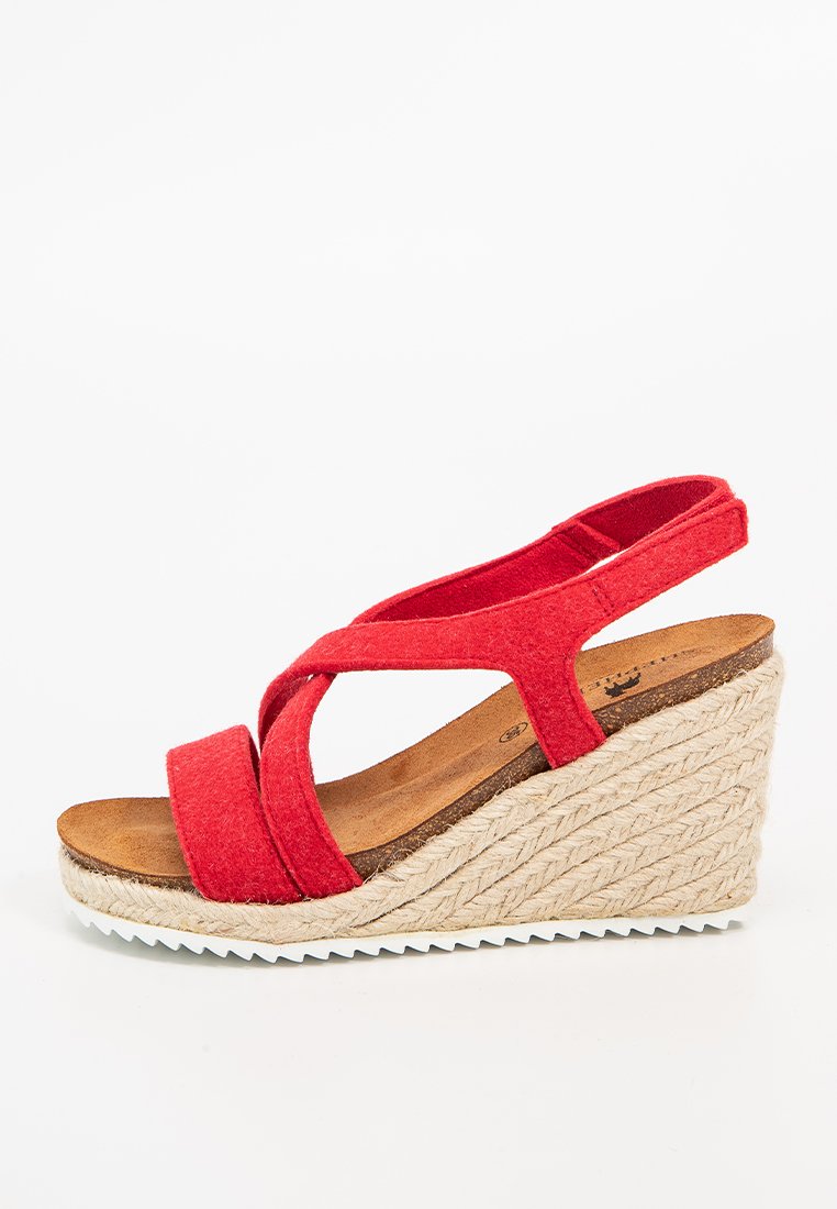 Shepherd Sandalen met sleehak rood