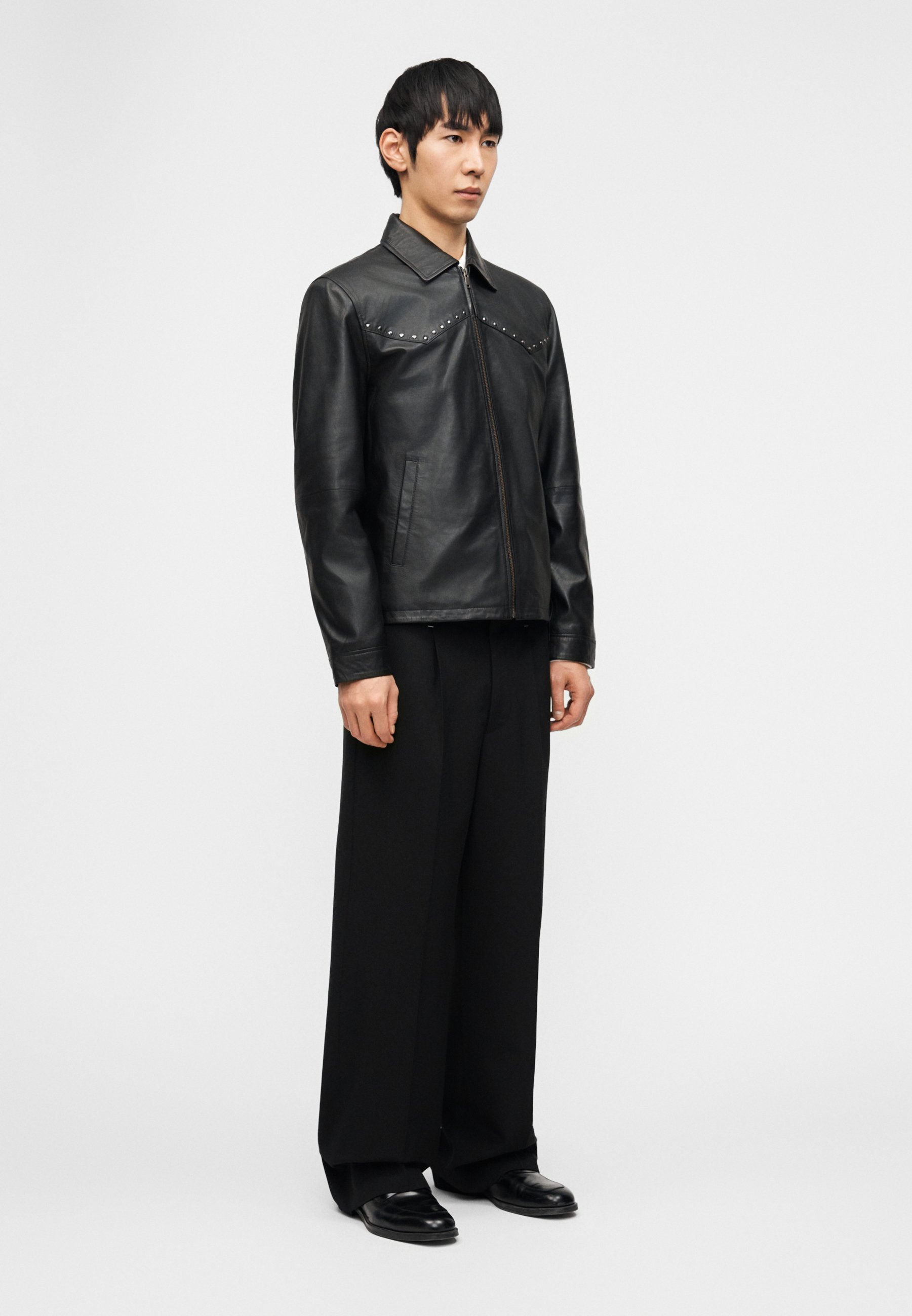 STUDIO ID STUDDED JACKET - Leather jacket - black - Zalando.co.uk STUDIO ID STUDDED JACKET - Leather jacket - black - Zalando.co.uk