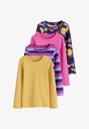 Next, REGULAR FIT - LONG SLEEVE RIBBED T-SHIRTS 4 PACK . - Langærmet T-shirt - navy pink