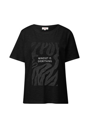 Black t-shirt with short sleeves featuring a textured print design and the text "MINDSET IS EVERYTHING" in white.