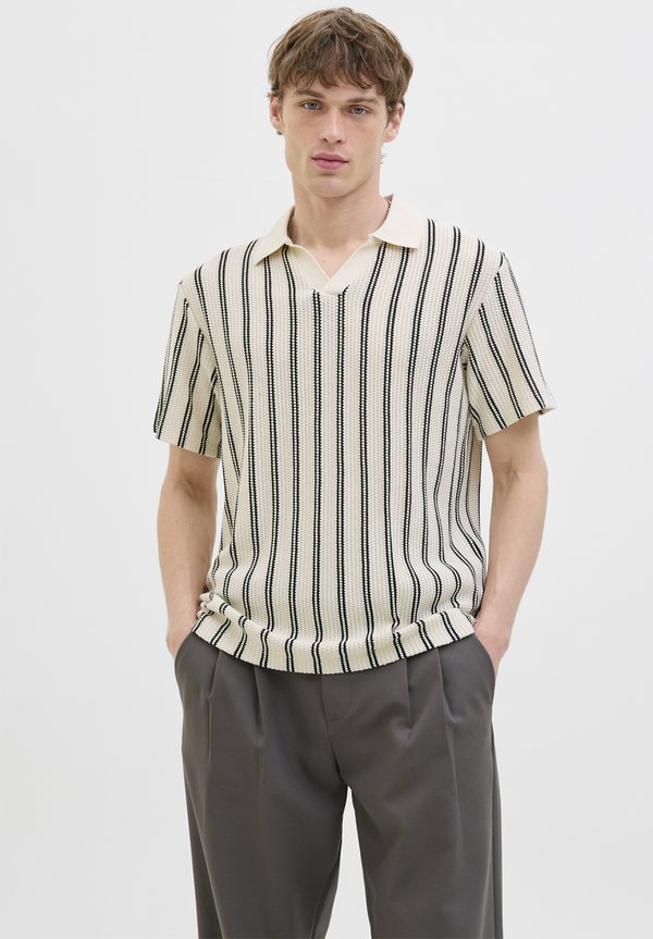 JPRBLUHARRY SPLIT NECK - Poloshirt - cloud dancer