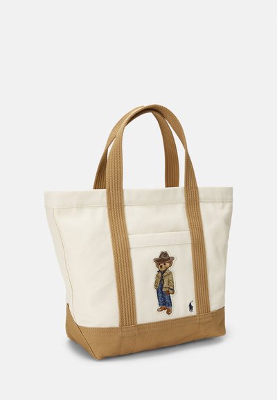 Polo Ralph Lauren CANVAS SMALL POLO BEAR TOTE - Sac à main - ecru/tan