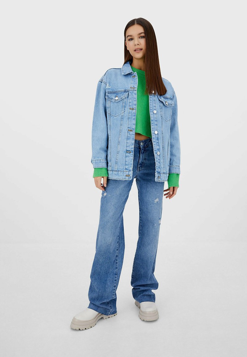 Damen Leichte Jacken | Stradivarius OVERSIZE Jeansjacke light blue/hellblau - AI82823 Damen Leichte Jacken | Stradivarius OVERSIZE Jeansjacke light blue/hellblau - AI82823