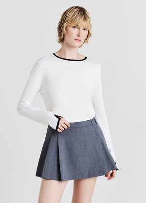 Calliope GIROCOLLO CON PROFILI A CONTRASTO - Jumper - bianco lana