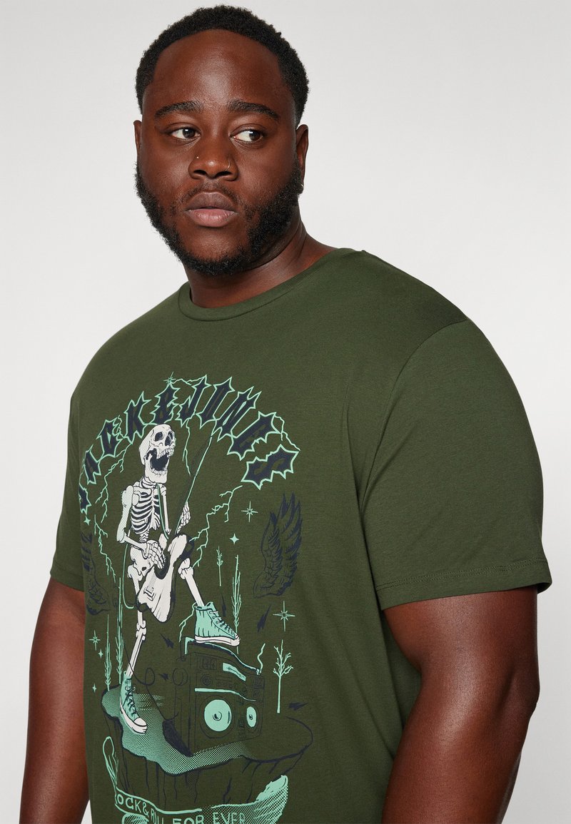 JACK & JONES Jorskull Nature Tee SS - Maglietta Uomo Girocollo, Manica Corta, Cotone, Autunno, Taglio Regular