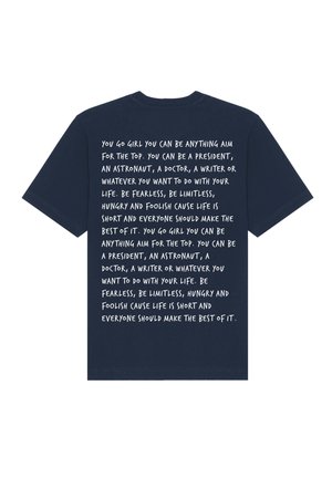 YOU GO GIRL BACK HEAVYWEIGHT - Print T-shirt - dark blue