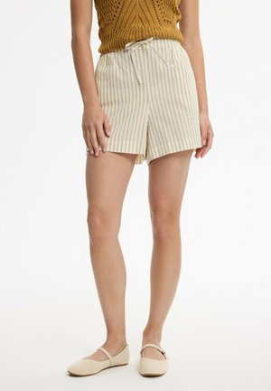 INSIDE, SHORT FLUIDO A RAYAS TIRO ALTO - Shorts - beige