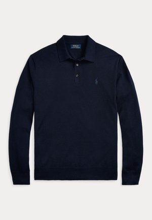 Polo Ralph Lauren, WASHABLE WOOL POLO-COLLAR SWEATER - Striktrøje - hunter navy