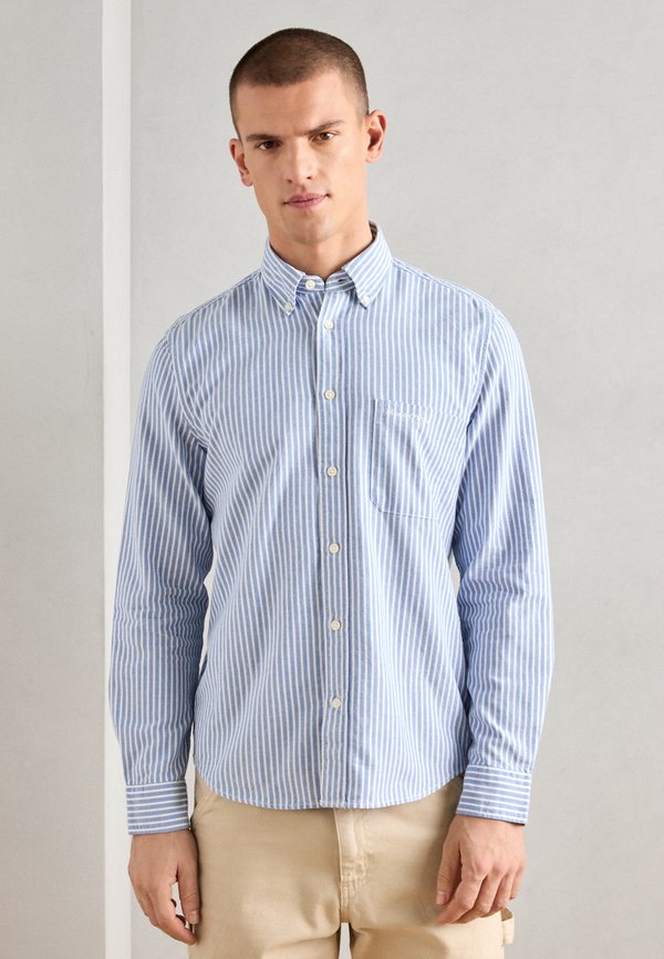 BUTTON DOWN COLLAR LONG SLEEVES CHEST POCKET ROUND HEM - Shirt