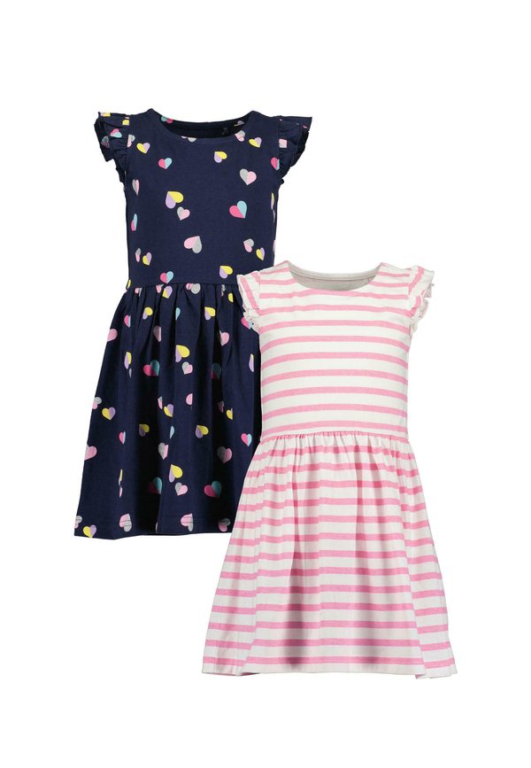 BASICS - Jerseykleid - m weiss ultramarin