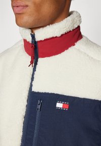 Tommy Jeans OUTDOOR TEDDY MIX MEDIA VEST UNISEX - Liemenė - ancient white/multicolor