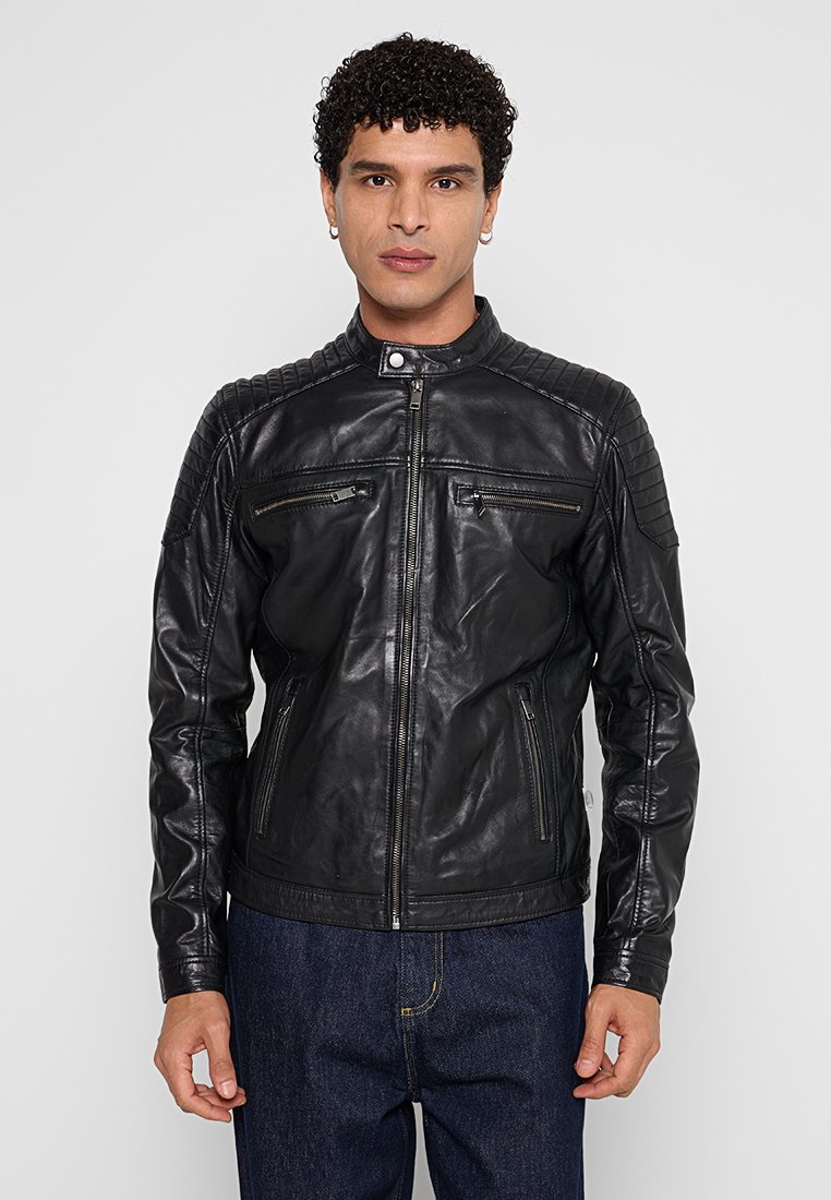 Lee Cooper Leren jas zwart