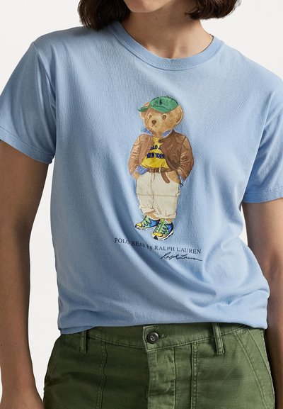 Polo Ralph Lauren POLO BEAR COTTON JERSEY T-SHIRT - Printtipaita - chambray blue
