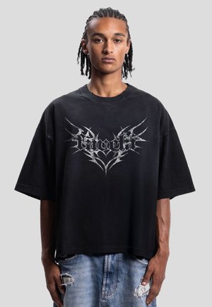 FAVELA TRIBAL SKULL - Μπλουζάκι με στάμπα - black washed
