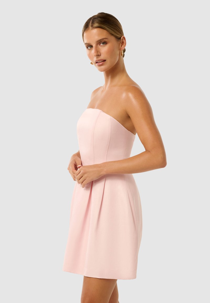 strapless open back dress Serena Dress in Pink Cosmos- Misses (S) – Darlin's Modest Wear main image 0