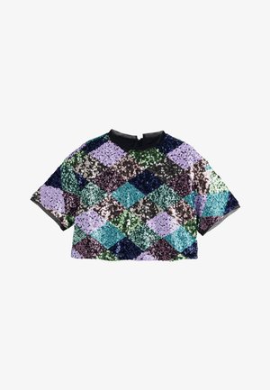 REGULAR FIT - MULTI CHECK SEQUIN SHORT - Bluză - purple check