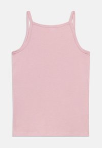 Light pink sleeveless tank top with thin straps and a straight neckline, displayed flat on a white background.