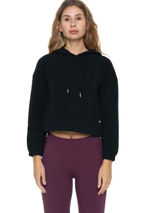 LEONE 1947, SWEATSHIRT - Sweat à capuche - black-light grey solid